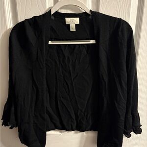 LOFT Elegant Black Open-Front Cardigan